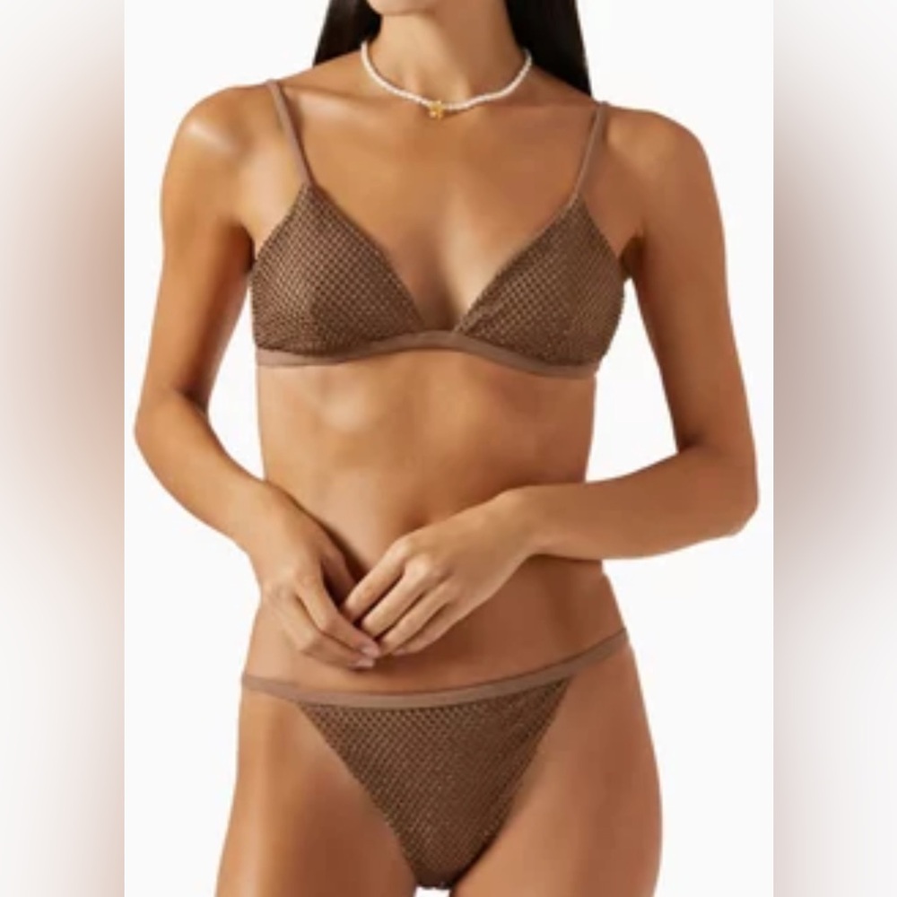 Jonathan Simkhai Brown Mesh Bikini Set - Picture 2 of 2
